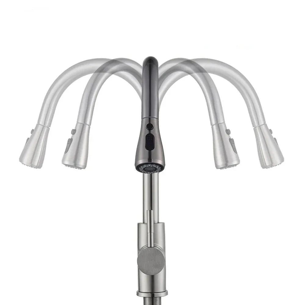 Flexible Pull-Down Kitchen Sink Faucet with Spray Head