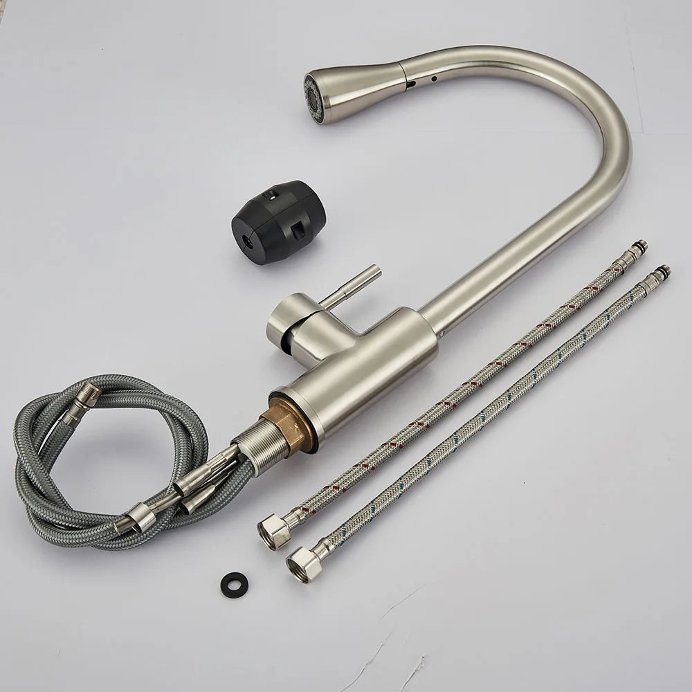 Flexible Pull-Down Kitchen Sink Faucet with Spray Head