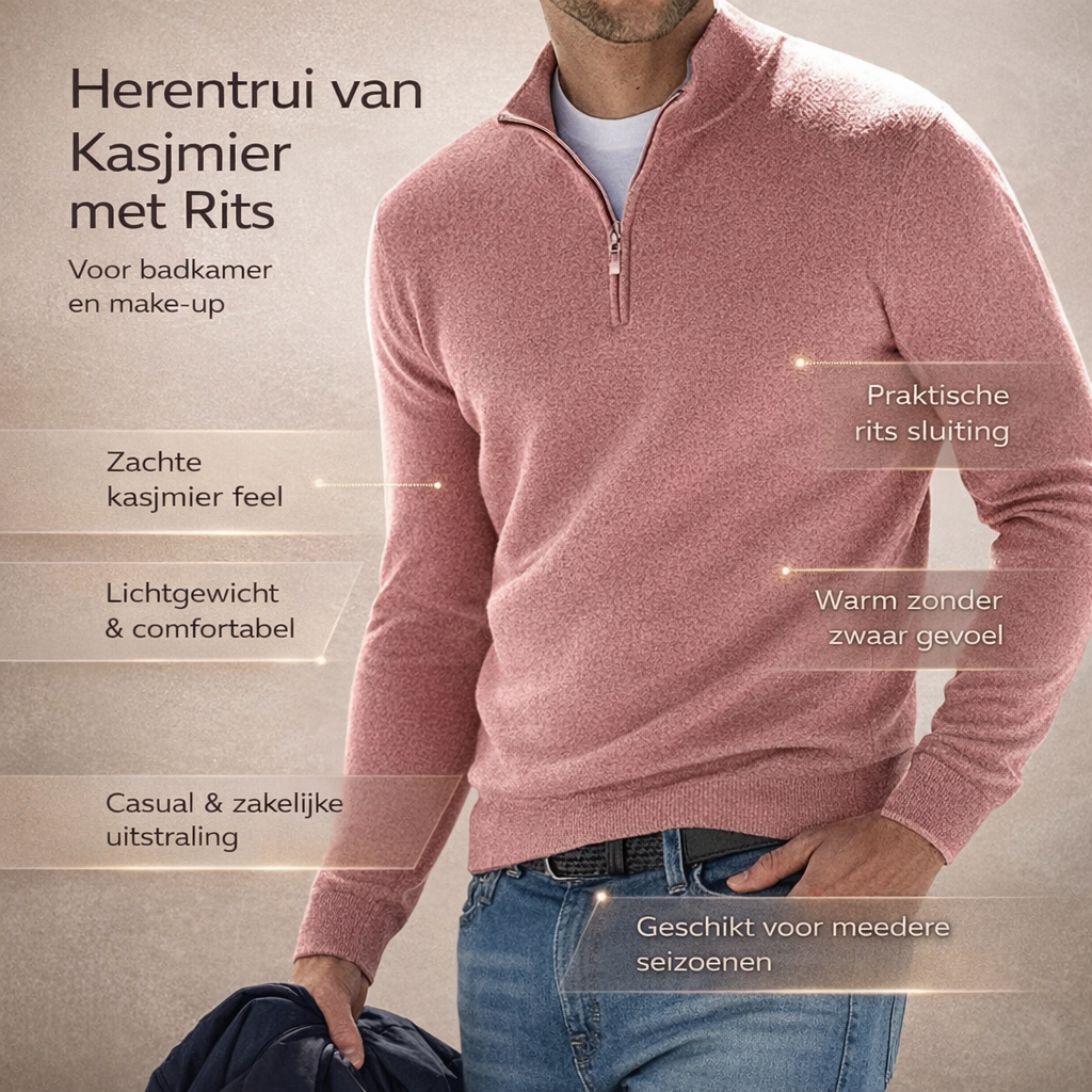 Casual Zip-Up Knit Sweater for Men