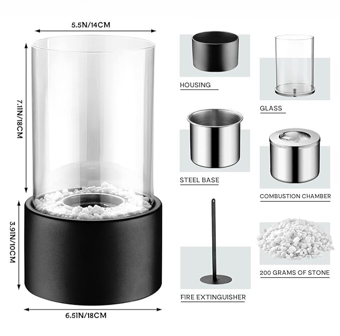 Long-Burning Flame Oil Table Lamp
