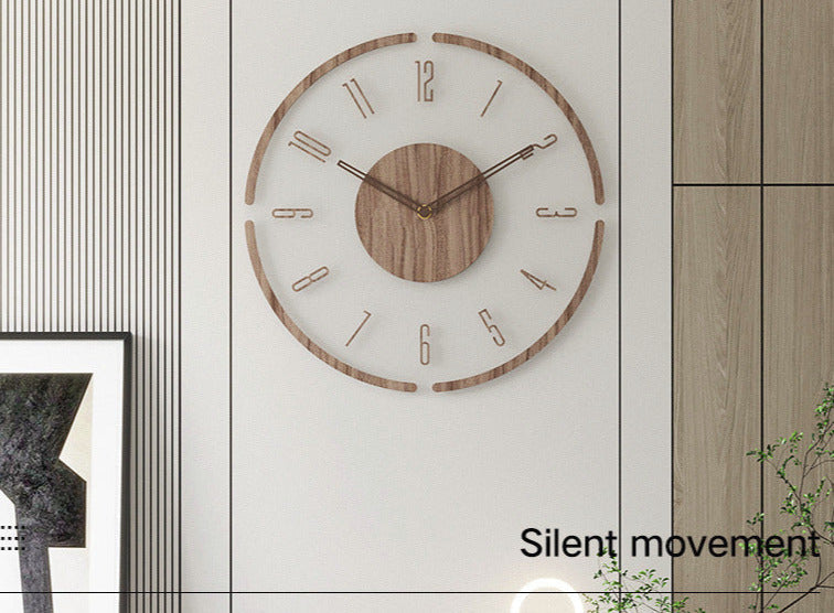 Nordic-Inspired Solid Wood Wall Clock, 14-Inch