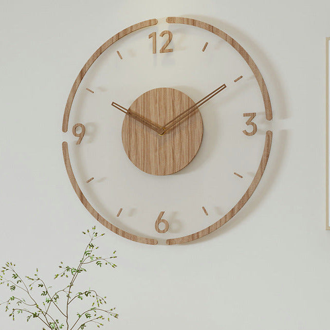 Nordic-Inspired Solid Wood Wall Clock, 14-Inch