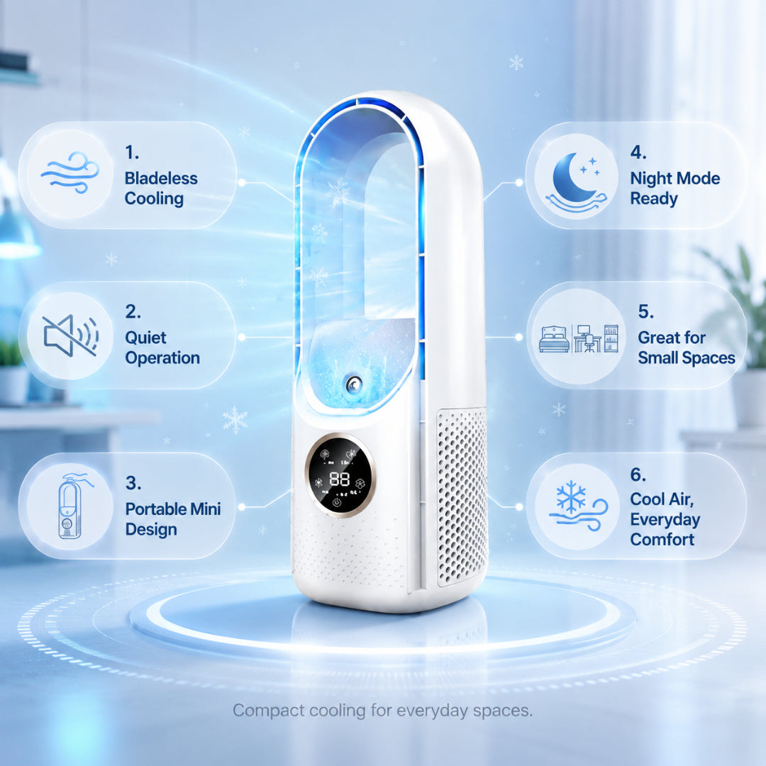 Quiet Bladeless Portable Mini AC Cooler