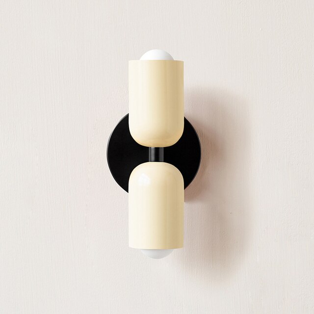 Cream Double LED Wall Sconce Set