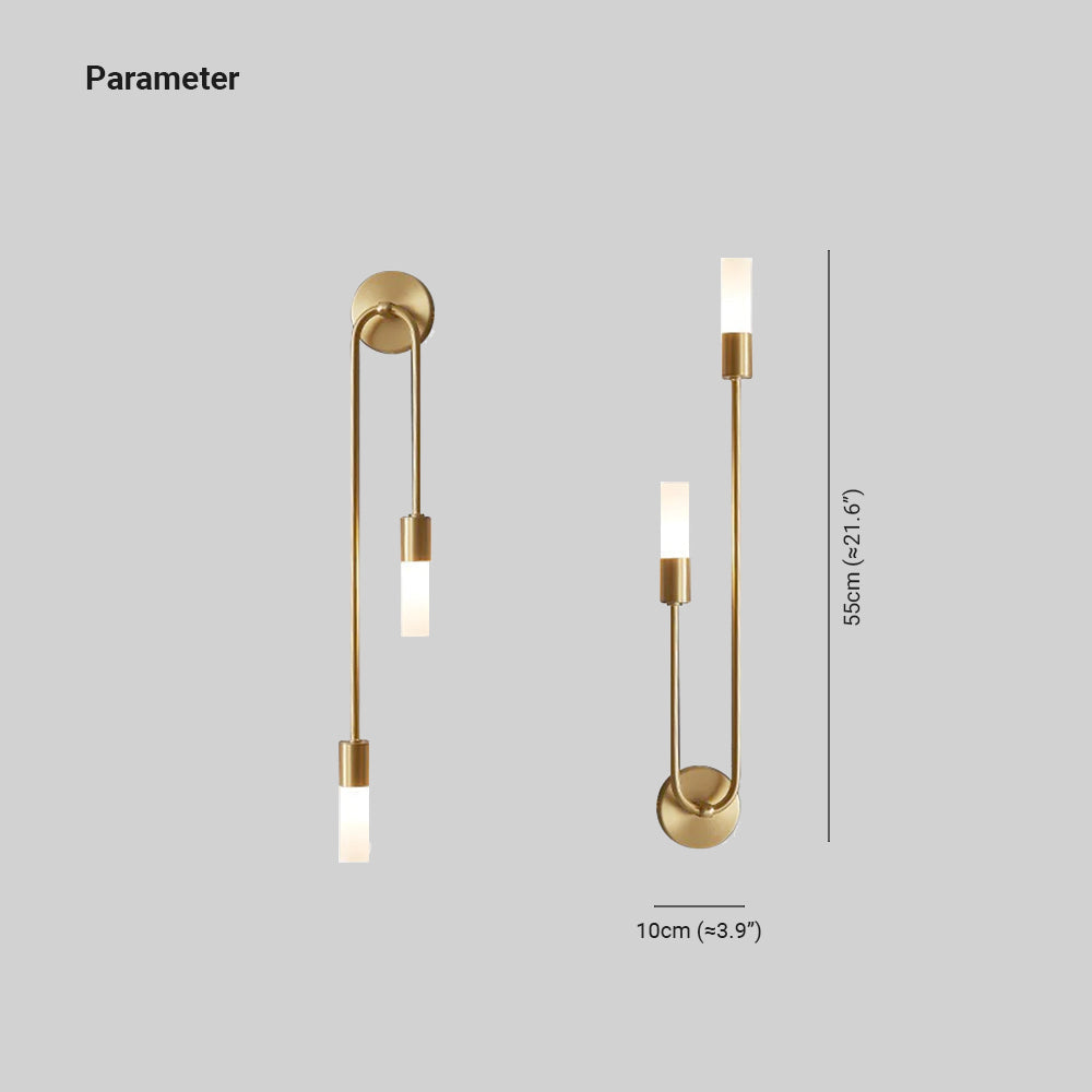 Meza Gold 2-Light Stick Wall Sconce for Living Rooms
