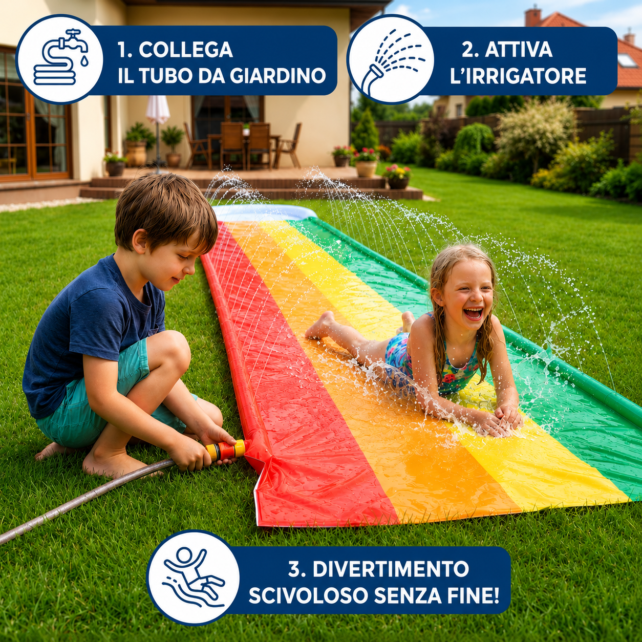 Backyard Splash Pad Water Play Mat for Kids