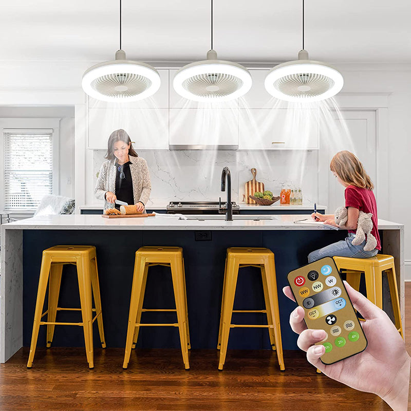 Remote-Controlled LED Ceiling Fan with Universal Light Fitting