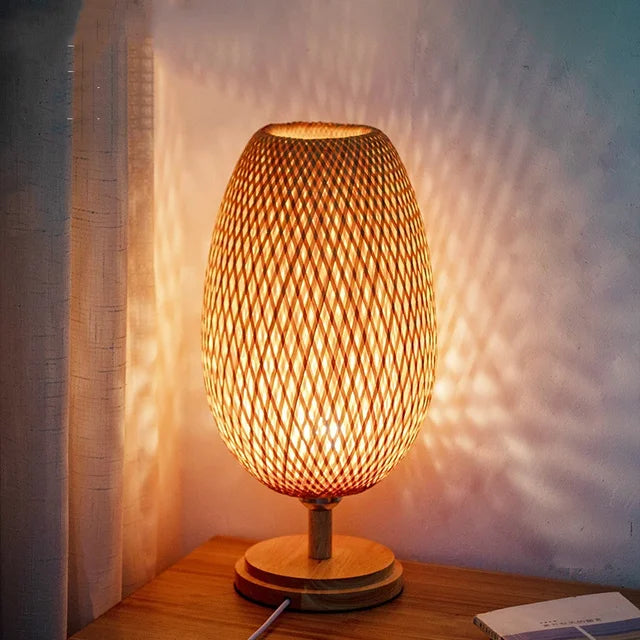 Vintage Bamboo Accent Table Lamp