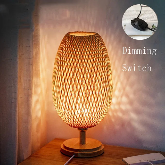 Vintage Bamboo Accent Table Lamp