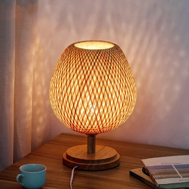 Vintage Bamboo Accent Table Lamp