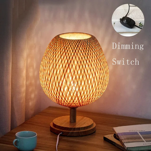 Vintage Bamboo Accent Table Lamp
