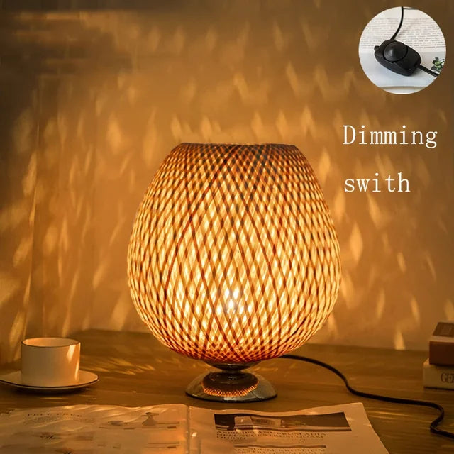 Vintage Bamboo Accent Table Lamp