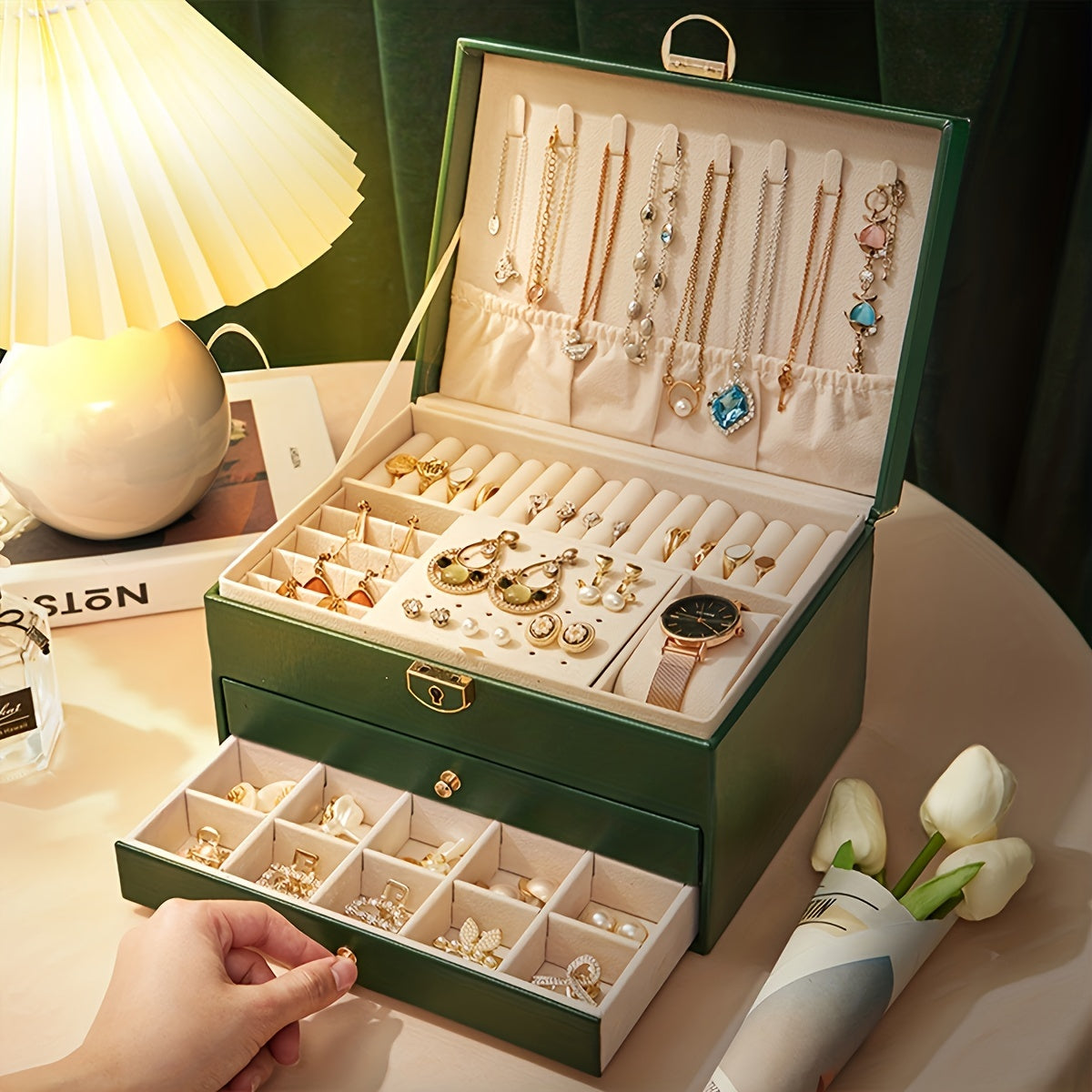 Luxury Jewelry Storage Box for Necklaces, Rings & Bracelets