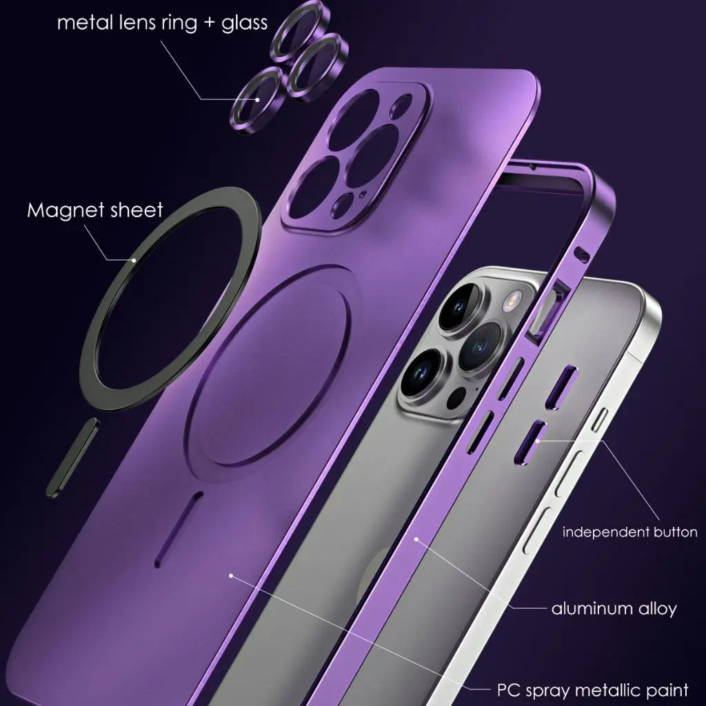Sleek Magnetic Metal iPhone Case
